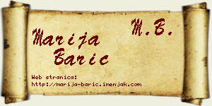 Marija Barić vizit kartica